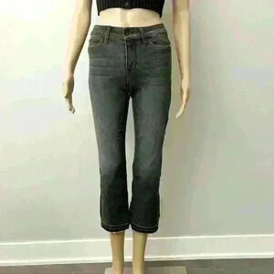 VERO MODA Flared Bootcut Gray Black 
Medium Raise Jeans with  Raw Hem.